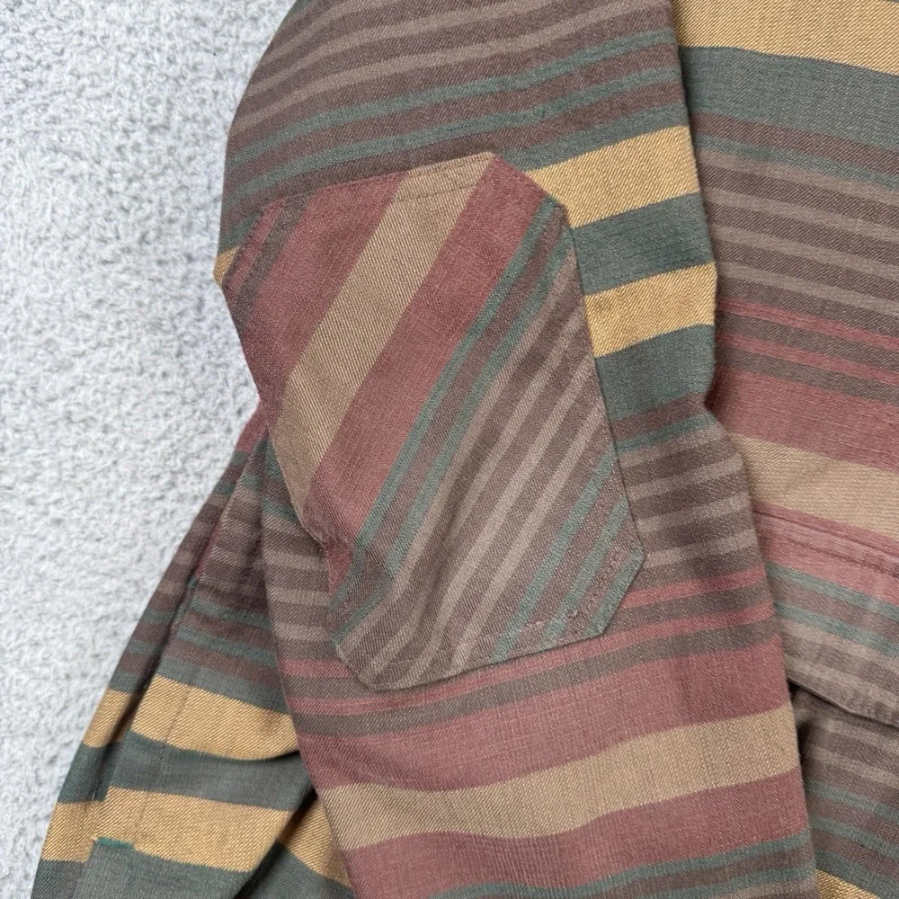 LL Bean Anorak Hoodie Mens Small Multicolor Katahdin Striped Pouch 511616